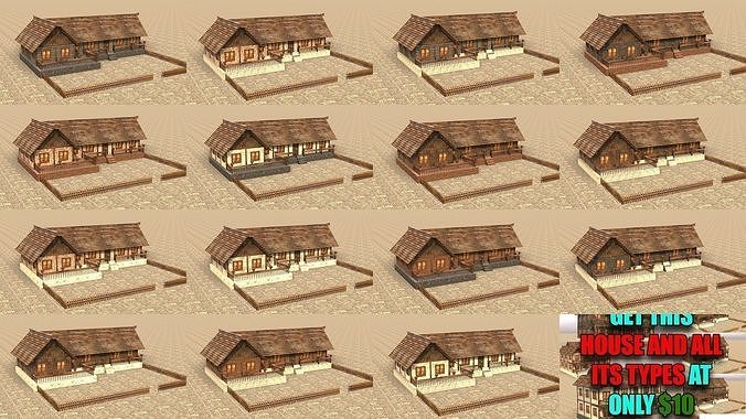 Extensive Low Poly Medieval House Pack for Game Development 6