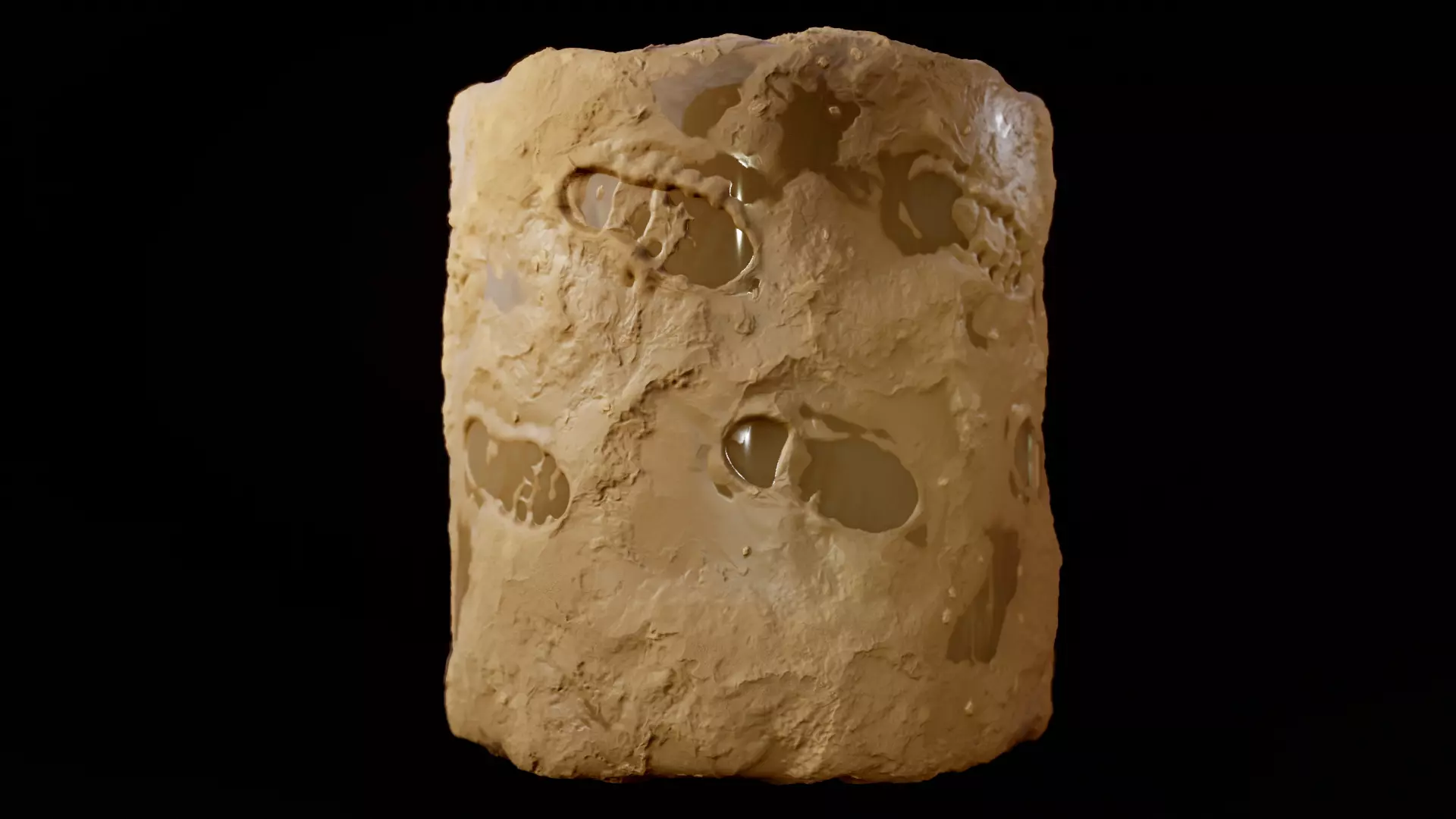 Seamless Mud With Stones Moisture and Print PBR Material Texture