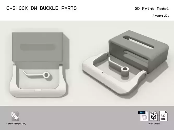 G-Shock Buckle parts 3D print model