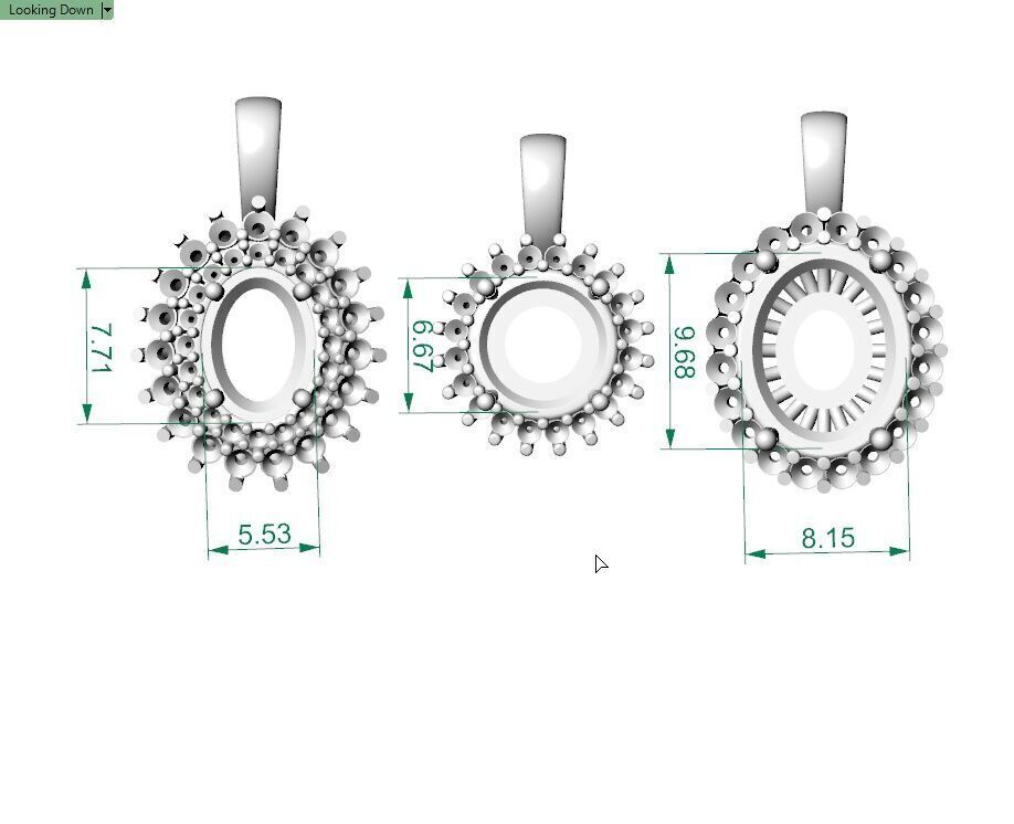 CLUSTER DIAMOND PENDANTS 3D print model_1