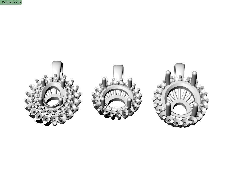 CLUSTER DIAMOND PENDANTS 3D print model_3