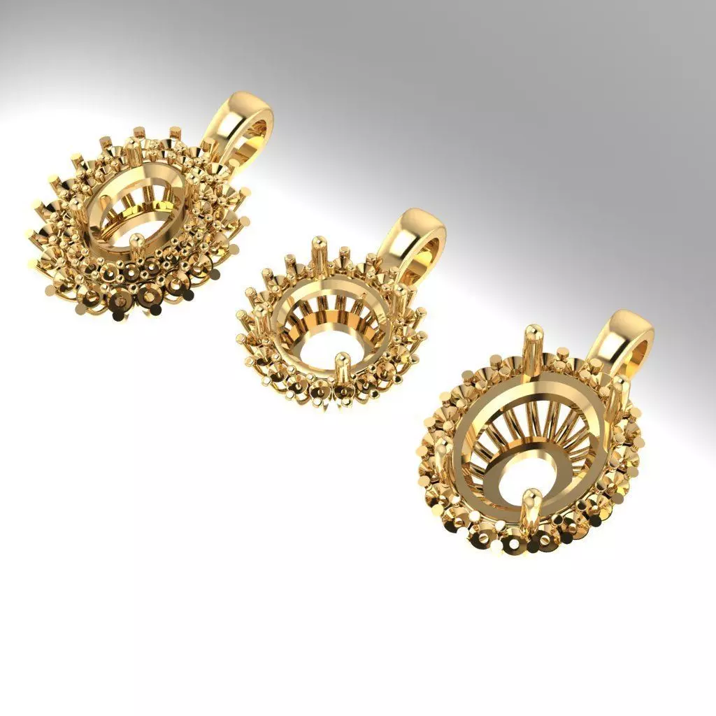 CLUSTER DIAMOND PENDANTS 3D print model_0