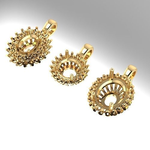 CLUSTER DIAMOND PENDANTS 3D print model