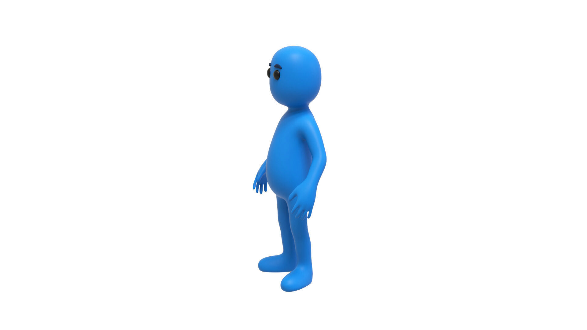 Low Poly Blue Guy Character Low-poly 3D model_3