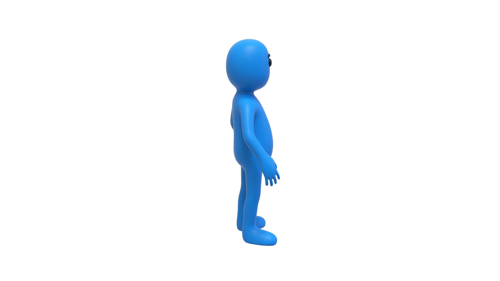 Low Poly Blue Guy Character Low-poly 3D model_16