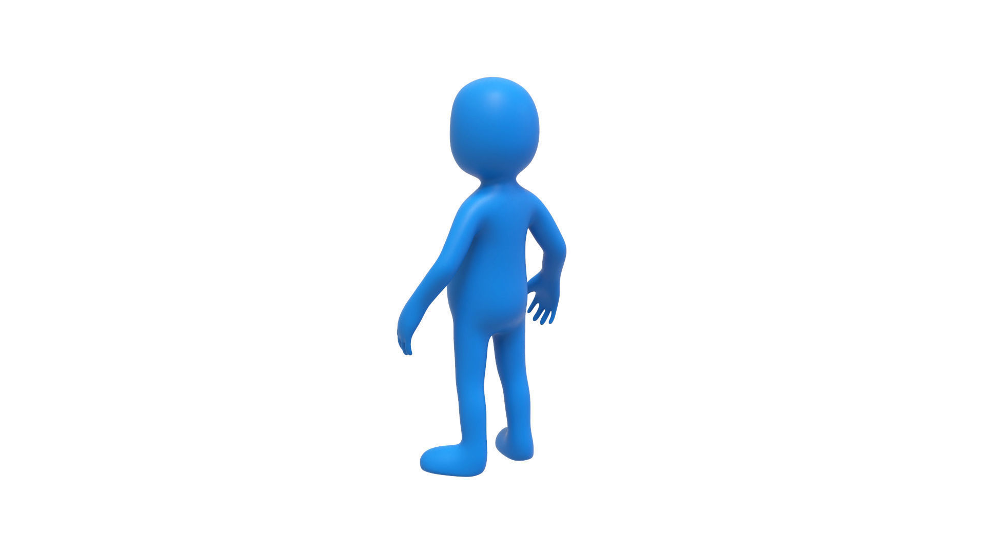 Low Poly Blue Guy Character Low-poly 3D model_12