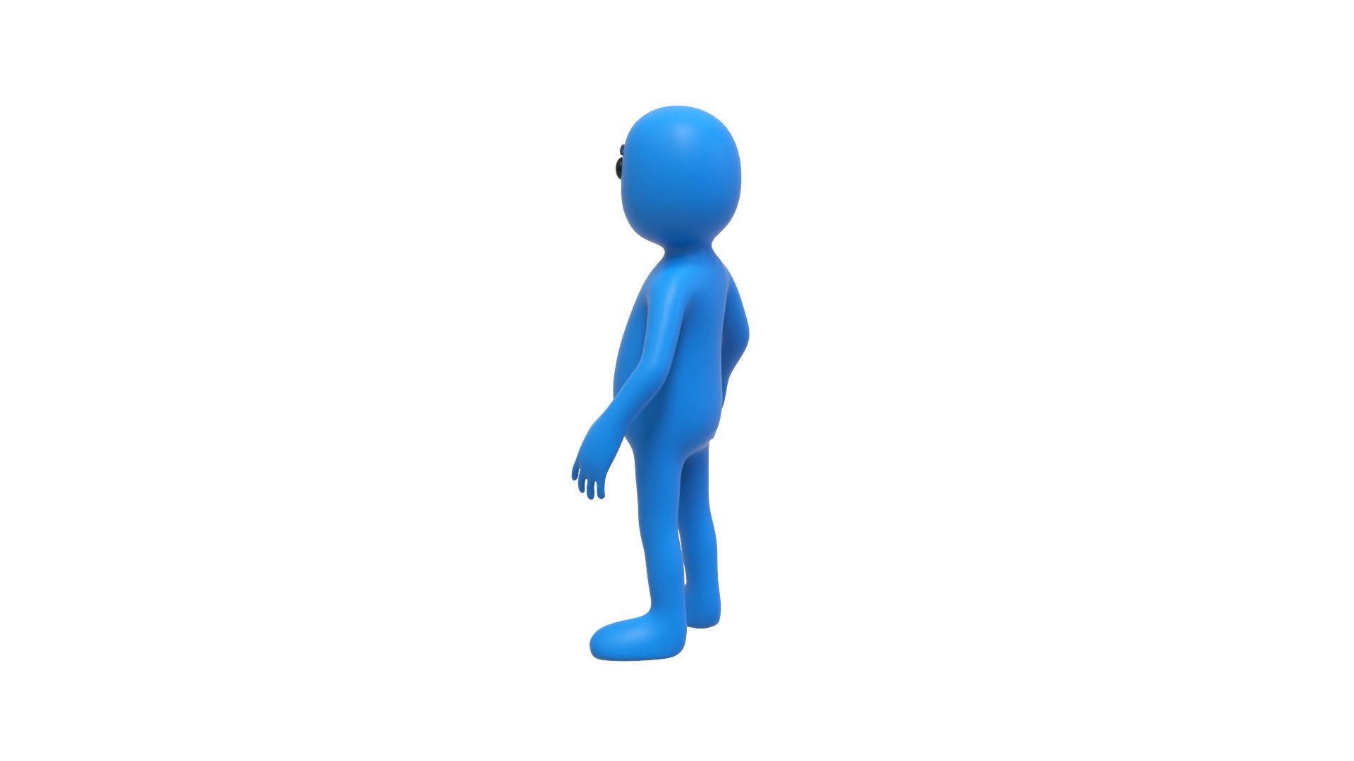 Low Poly Blue Guy Character Low-poly 3D model_11