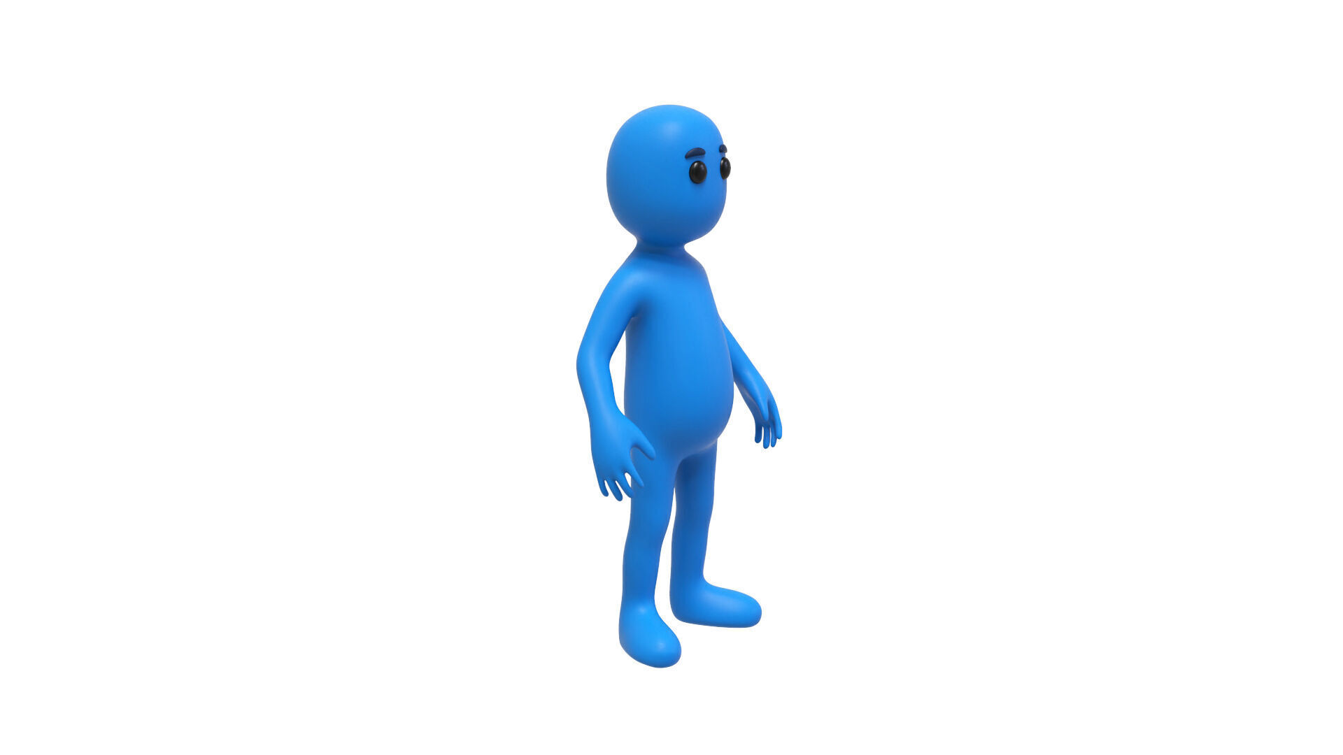Low Poly Blue Guy Character Low-poly 3D model_18
