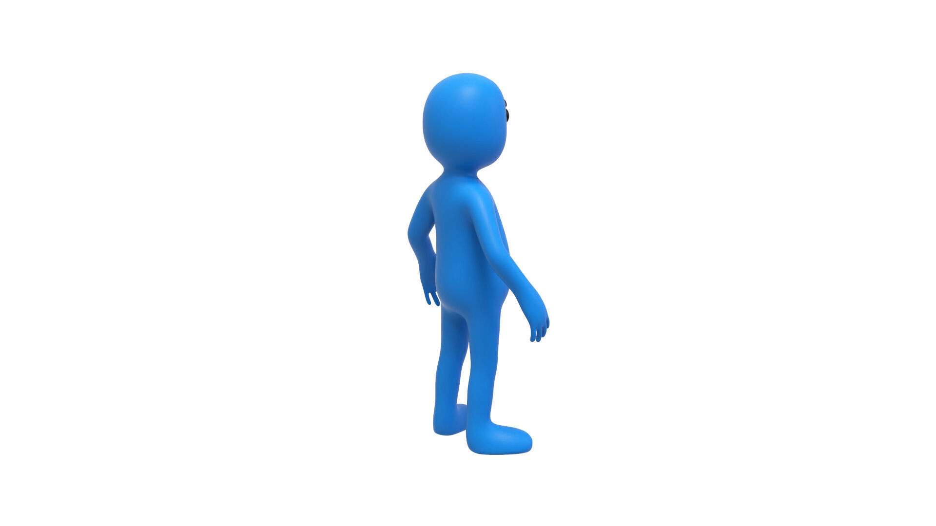 Low Poly Blue Guy Character Low-poly 3D model_15
