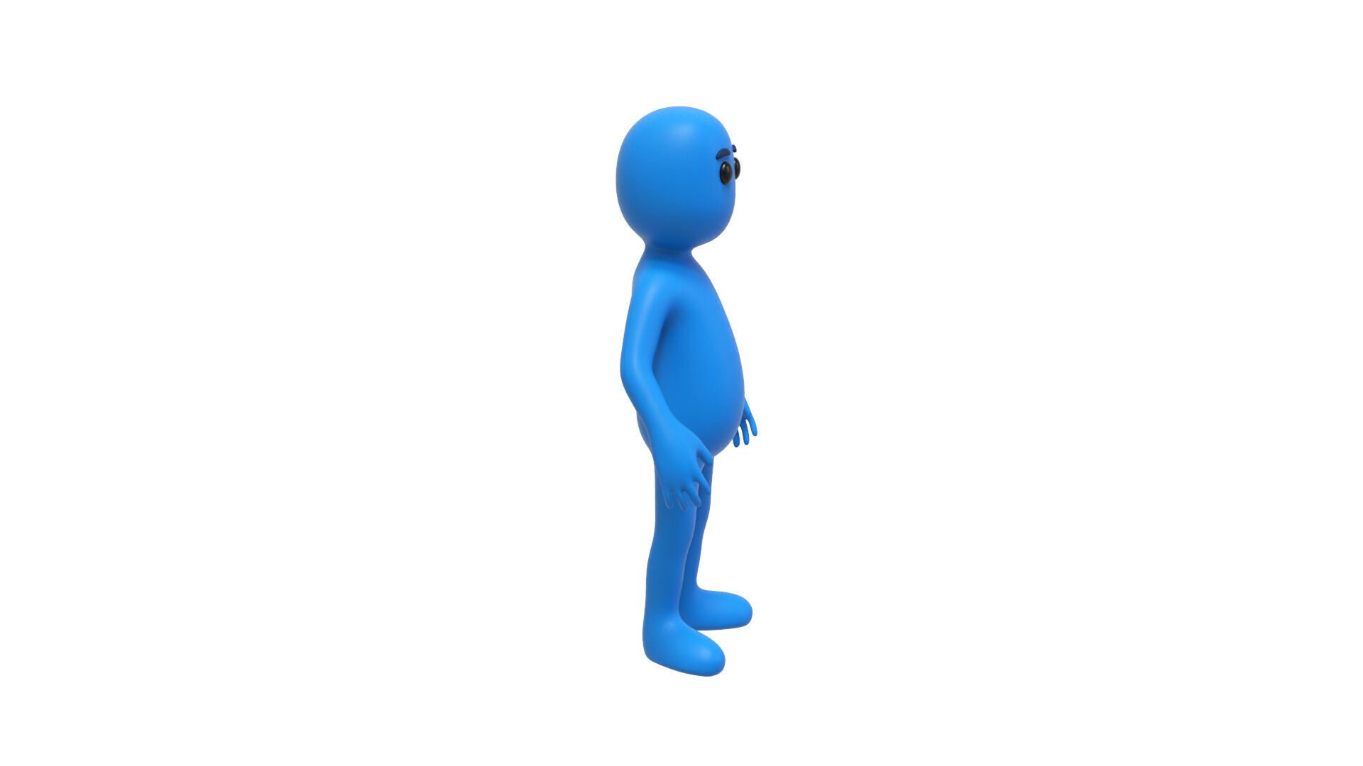 Low Poly Blue Guy Character Low-poly 3D model_17