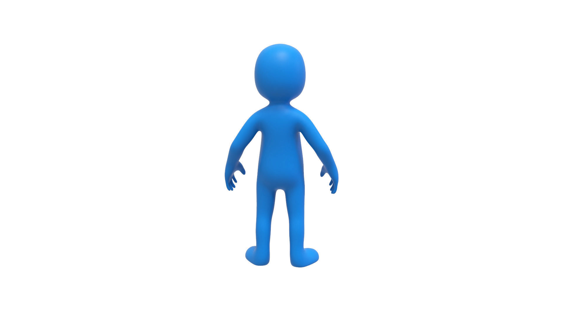 Low Poly Blue Guy Character Low-poly 3D model_6