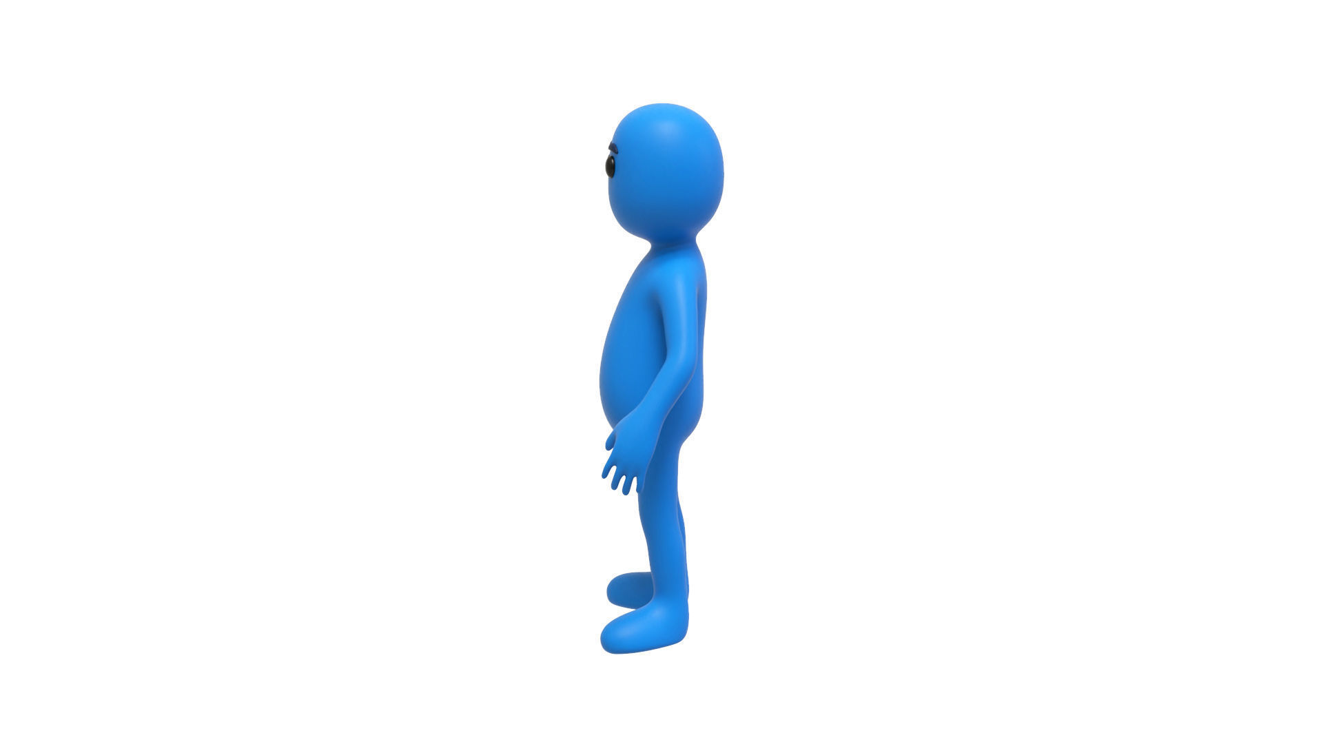 Low Poly Blue Guy Character Low-poly 3D model_5