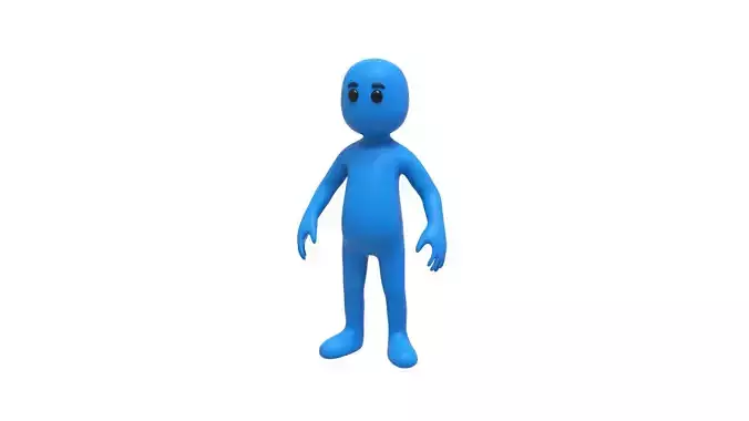 Low Poly Blue Guy Character