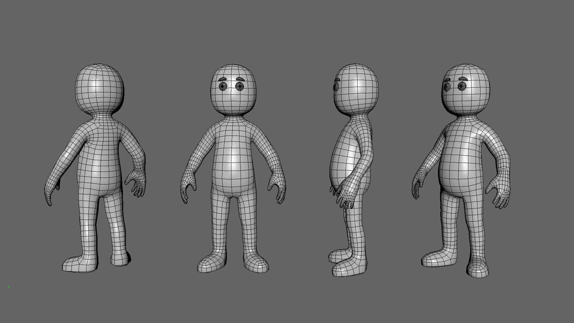 Low Poly Blue Guy Character Low-poly 3D model_8