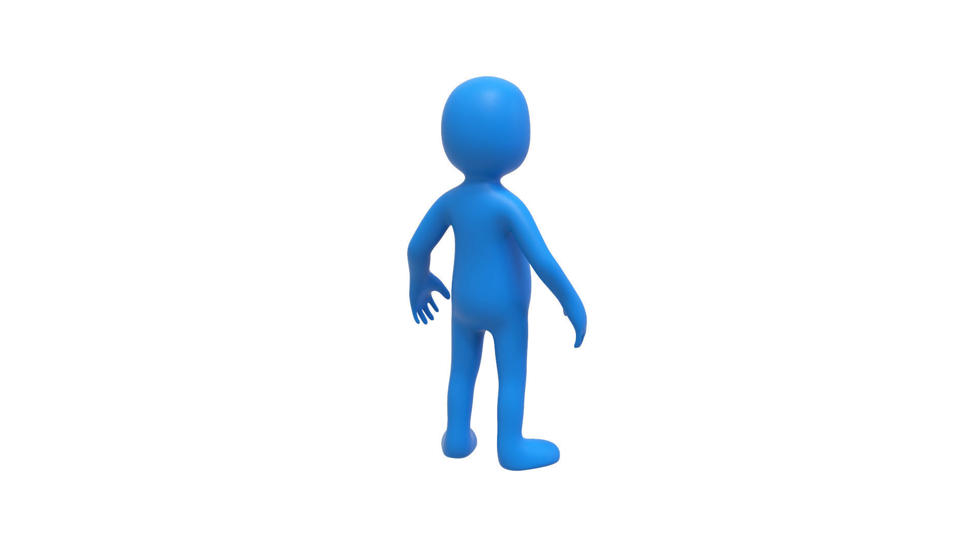 Low Poly Blue Guy Character Low-poly 3D model_14