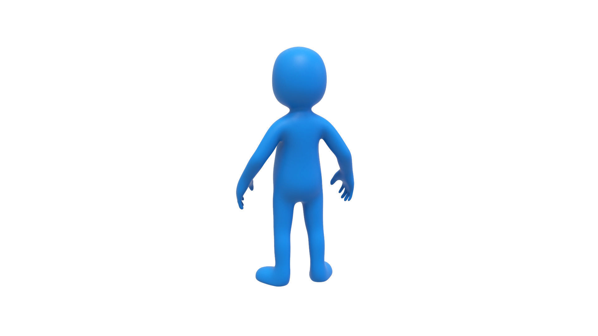 Low Poly Blue Guy Character Low-poly 3D model_13
