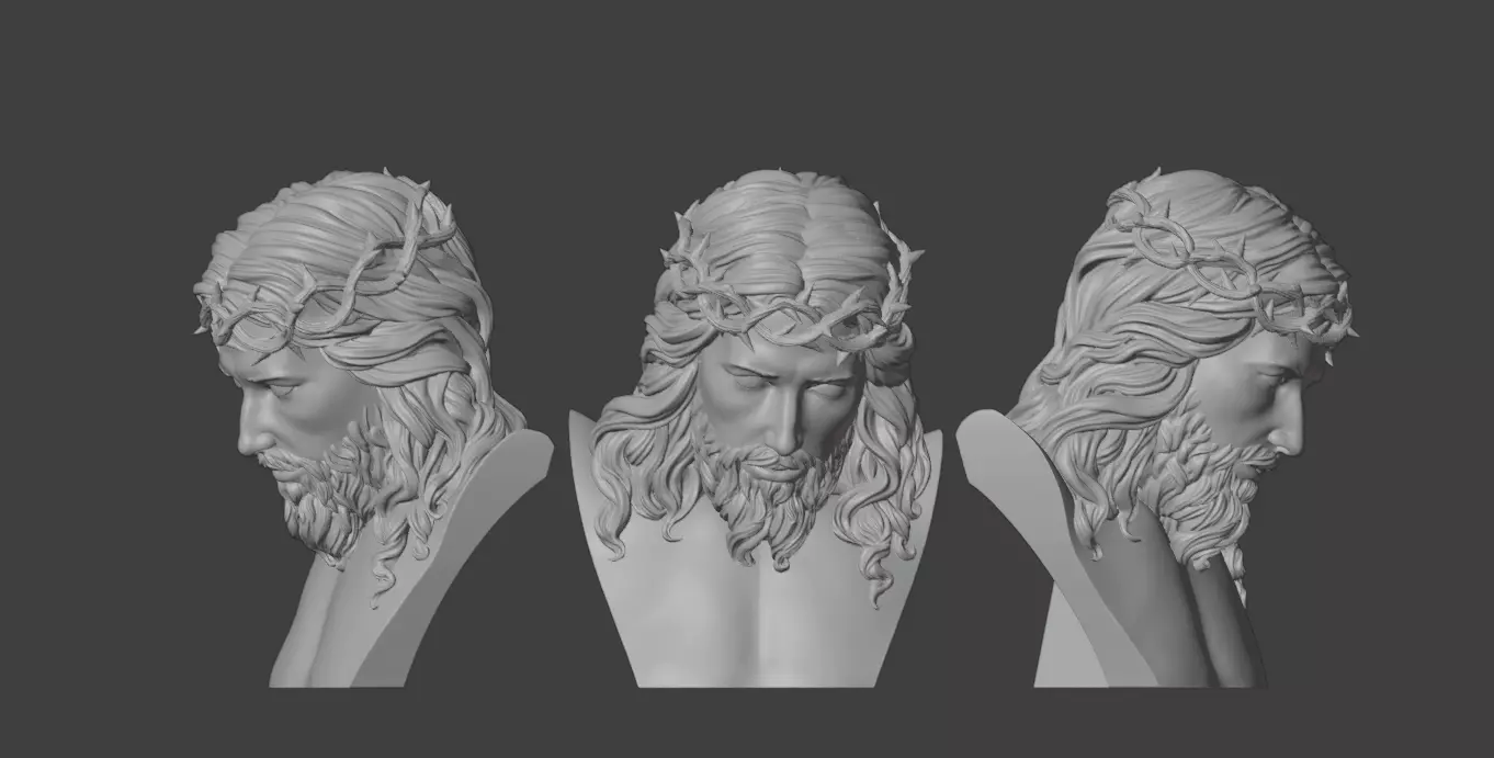 Jesus bust  3D print model_0