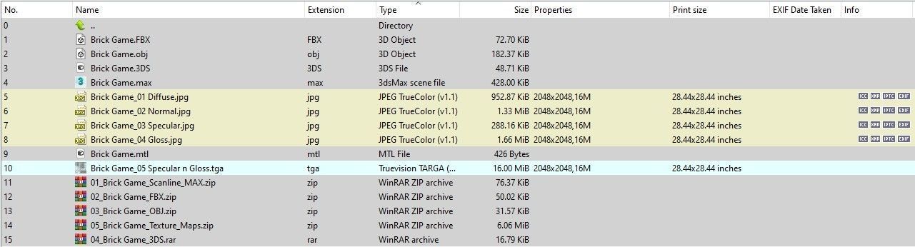 Classic White Handheld Pocket Brick Video Game Console Low-poly 3D model_16