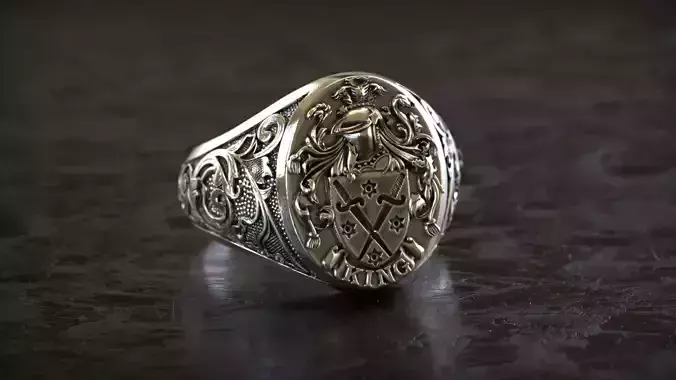 Mens Sword Knight Signet 2 Ring 