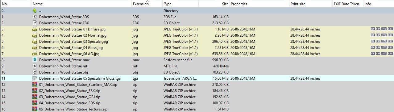 Dobermann Dog Wooden Statue Low-poly 3D model_18