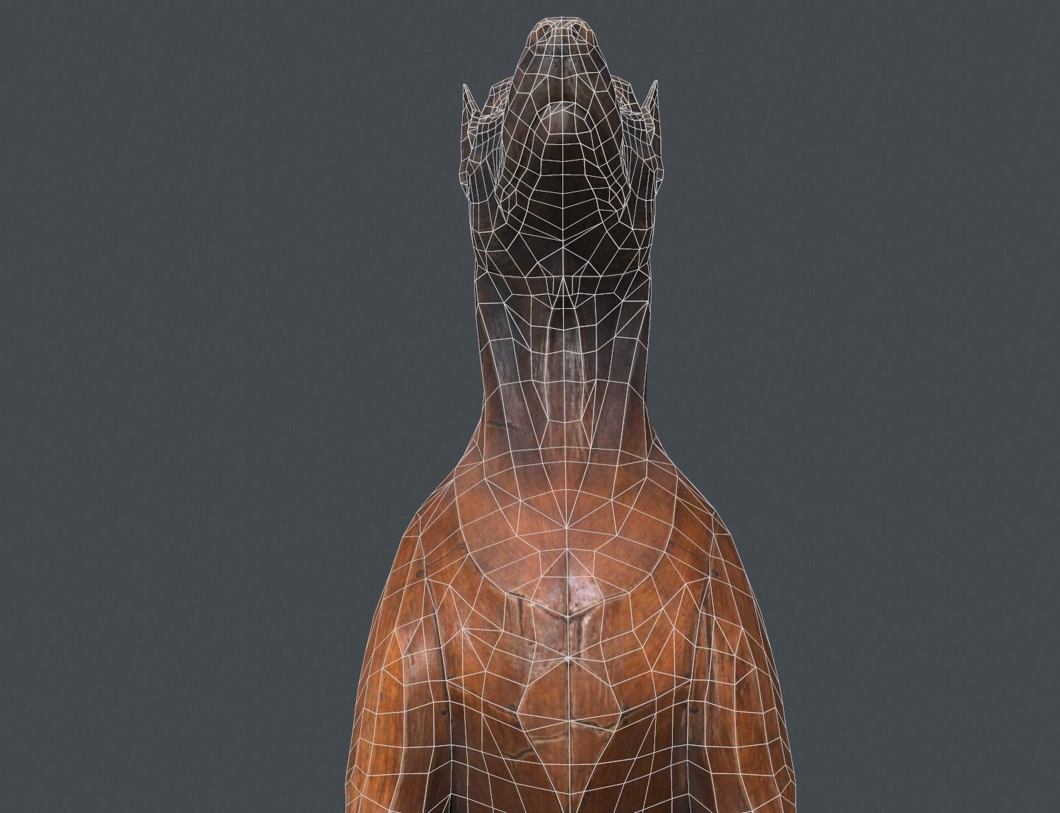 Dobermann Dog Wooden Statue Low-poly 3D model_15