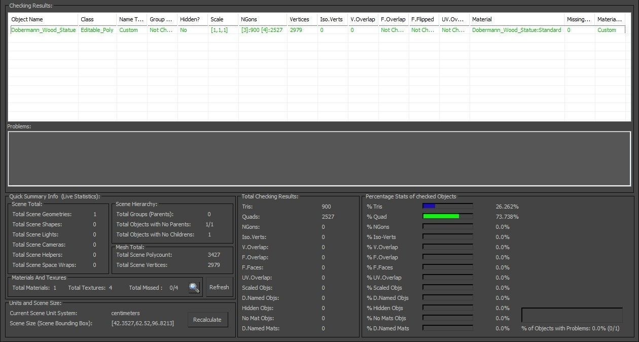 Dobermann Dog Wooden Statue Low-poly 3D model_17