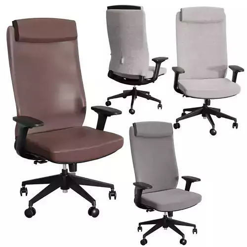 Amir-High Back Leather Chair 366  BROWN