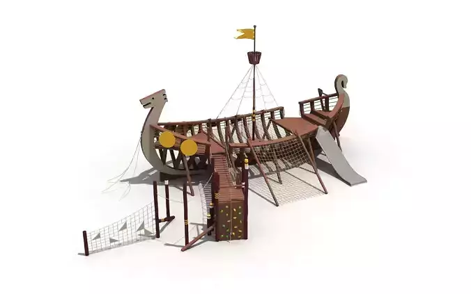 Kids outdoor commercial play structure 3D model