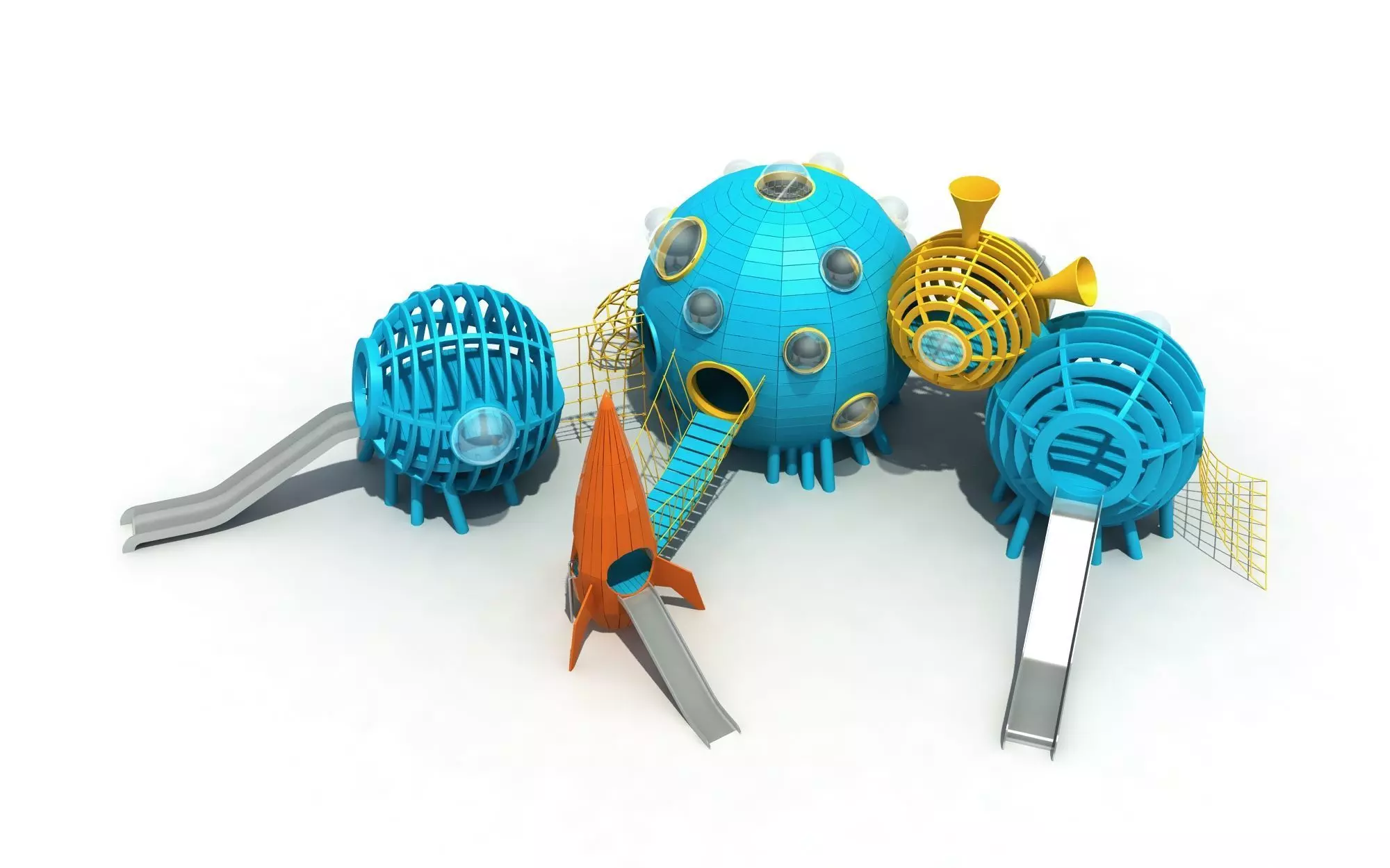 Kids outdoor commercial play structure 3D model 3D model_0