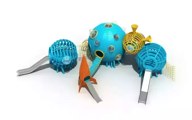 Kids outdoor commercial play structure 3D model
