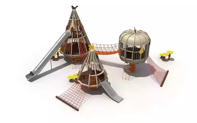 Kids outdoor commercial play structure 3D model