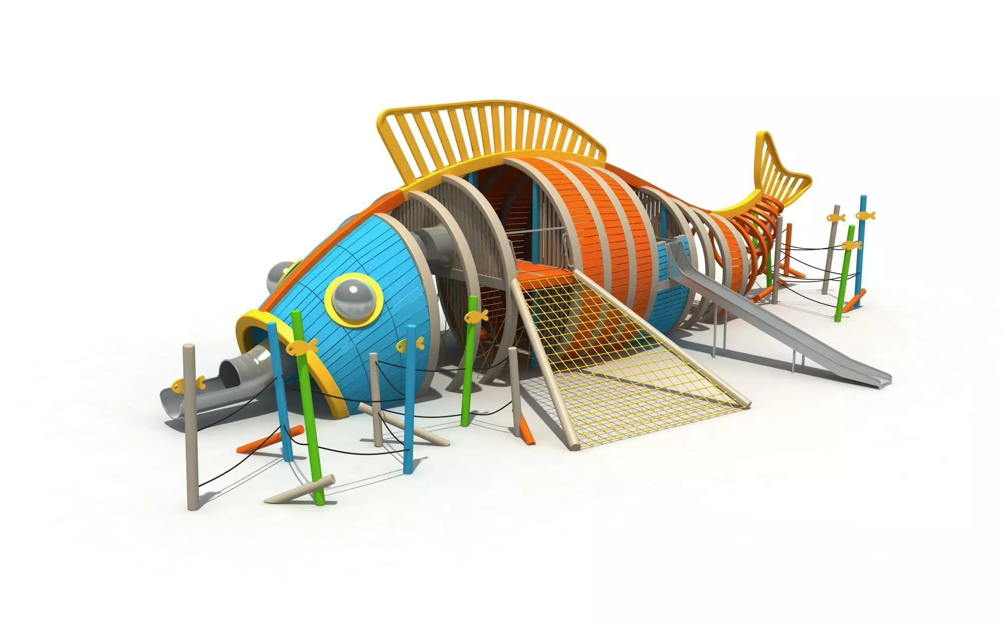 Kids outdoor commercial play structure 3D model 3D model_0