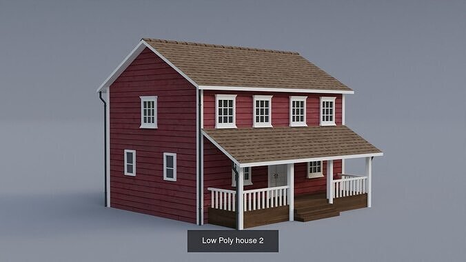 20 Low-poly Houses Collection 3D Model Pack 5
