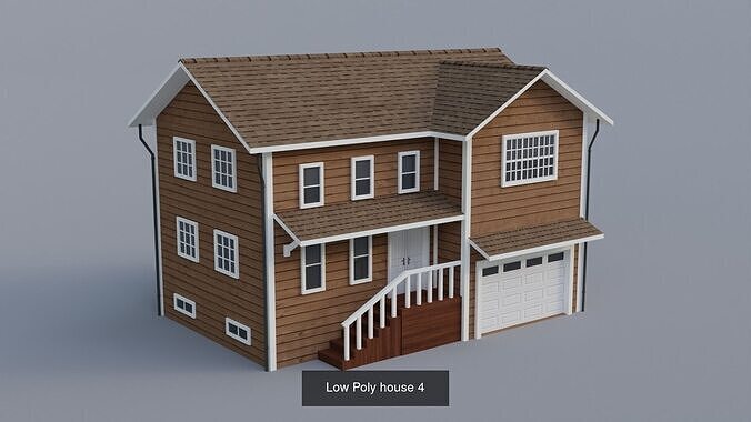20 Low-poly Houses Collection 3D Model Pack 7