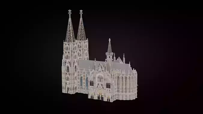 Low Poly Cologne Cathedral - Germany Low-poly 3D model