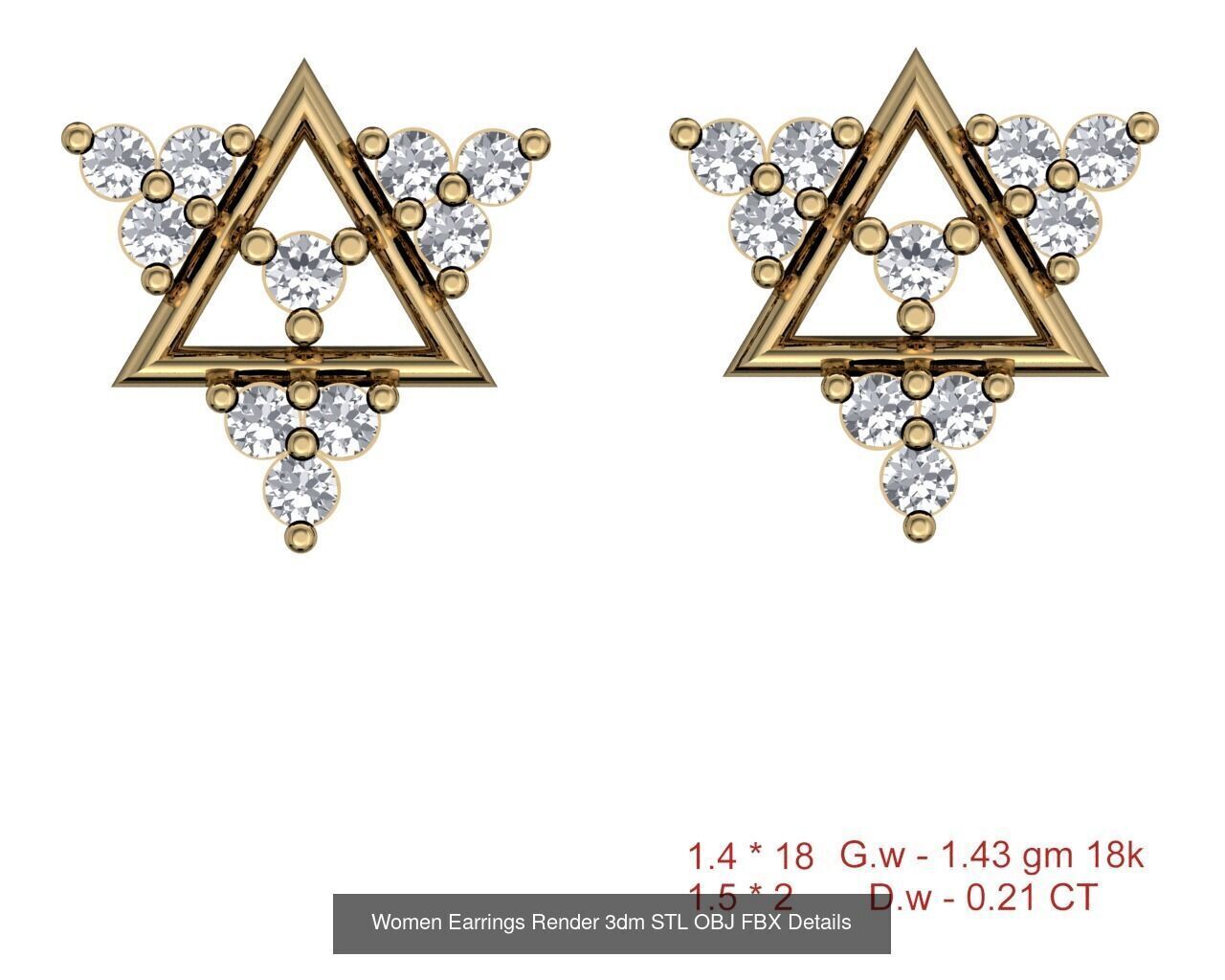 196 Women Earrings MTL MGX STL OBJ FBX Details Collection _46