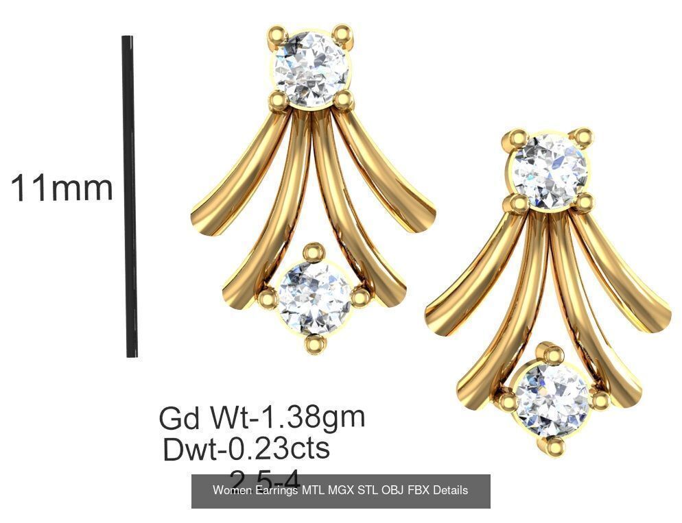 196 Women Earrings MTL MGX STL OBJ FBX Details Collection _98