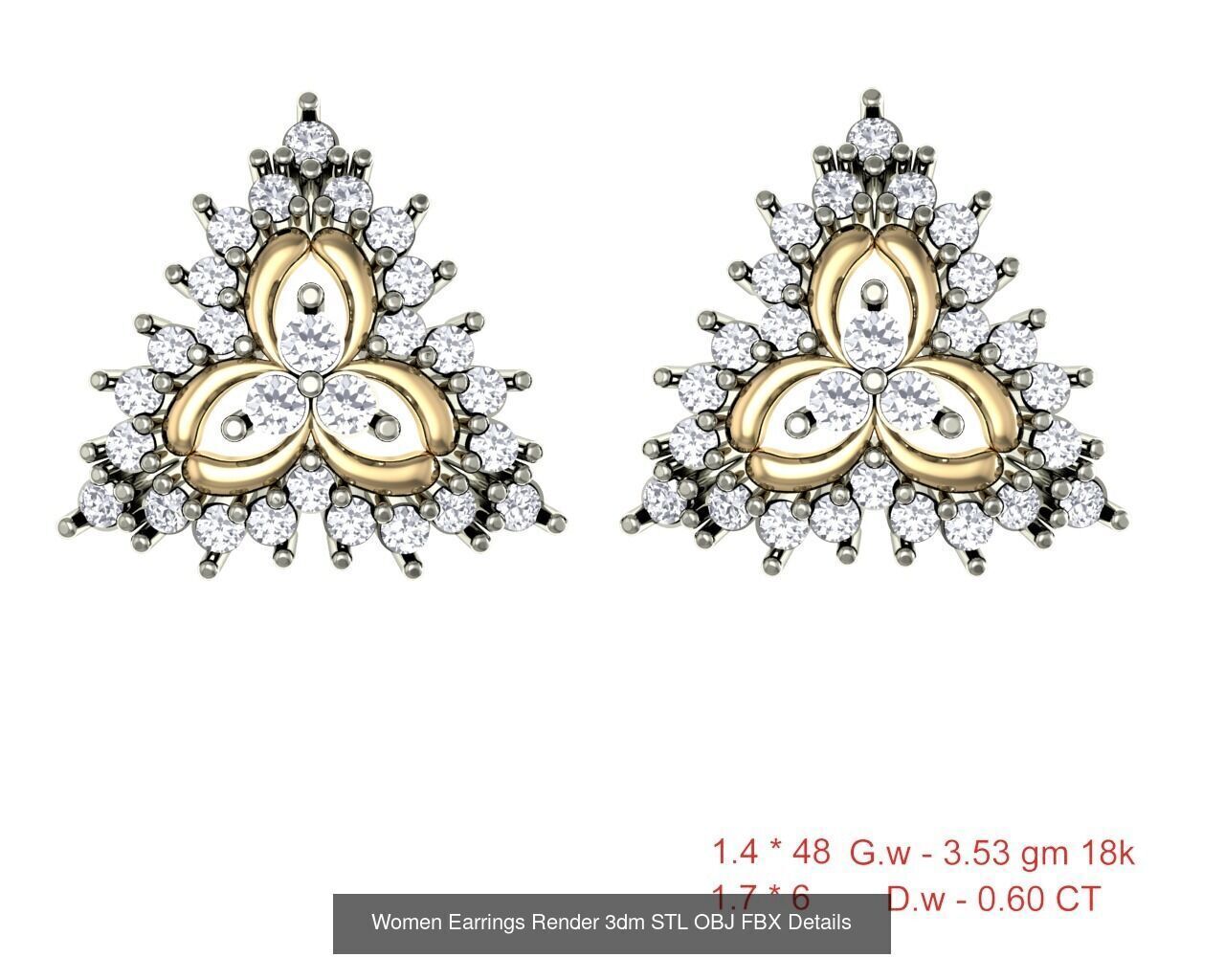 196 Women Earrings MTL MGX STL OBJ FBX Details Collection _54