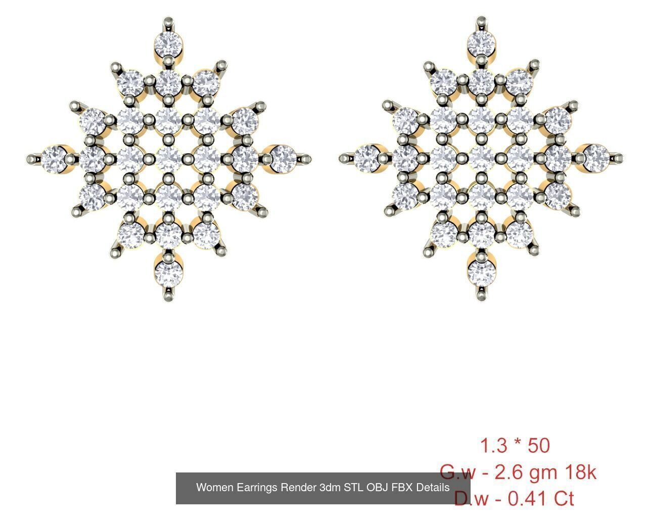 196 Women Earrings MTL MGX STL OBJ FBX Details Collection _64