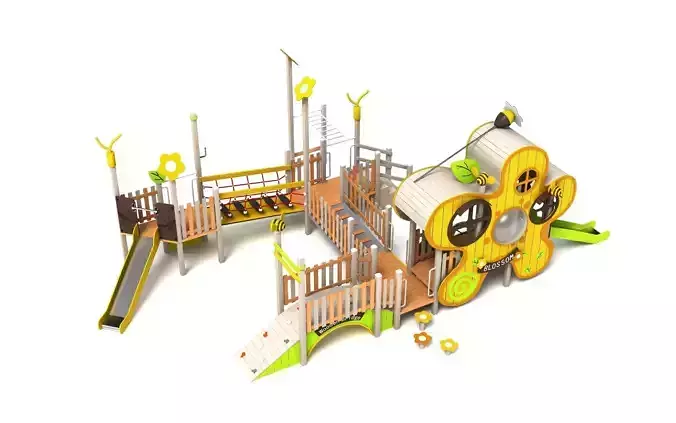 Kids outdoor commercial play structure 3D model