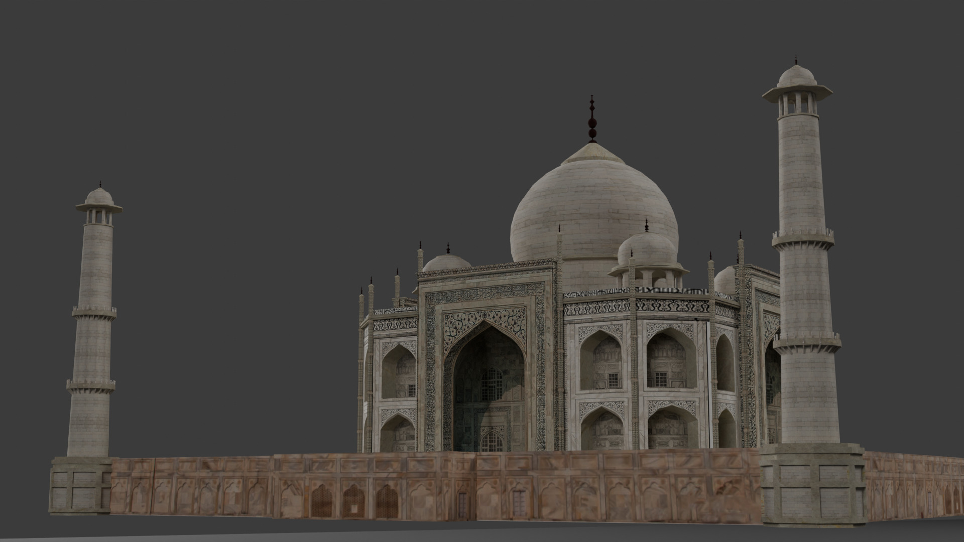 Low Poly Taj Mahal - India Low-poly 3D model_4