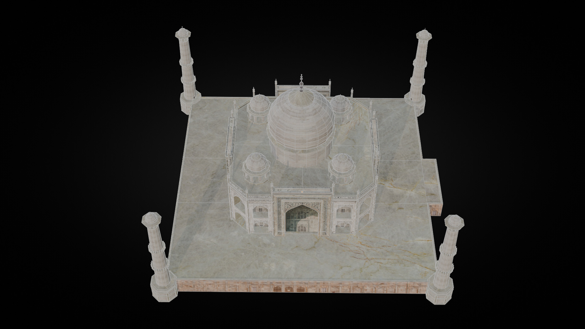 Low Poly Taj Mahal - India Low-poly 3D model_2