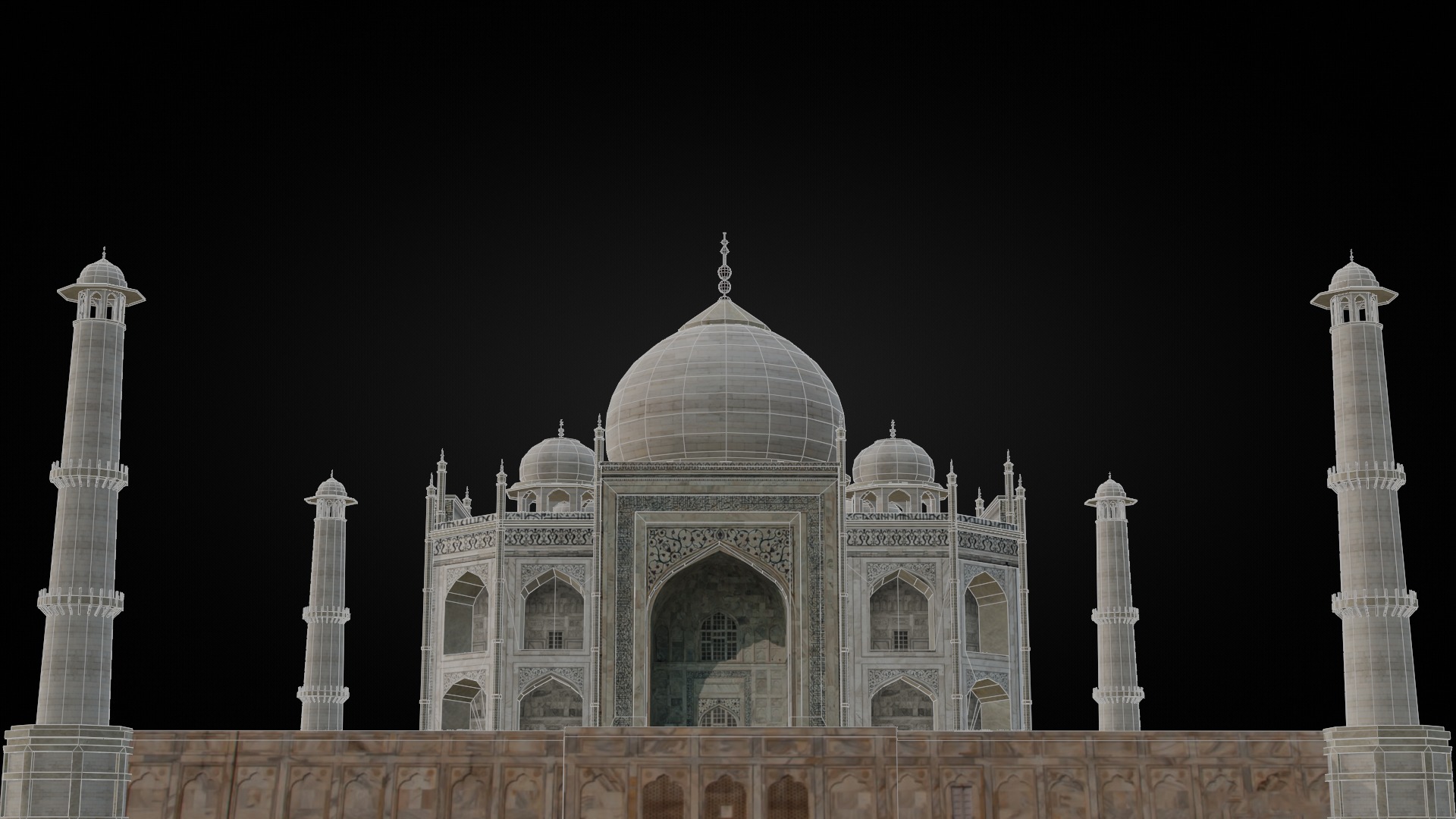 Low Poly Taj Mahal - India Low-poly 3D model_5