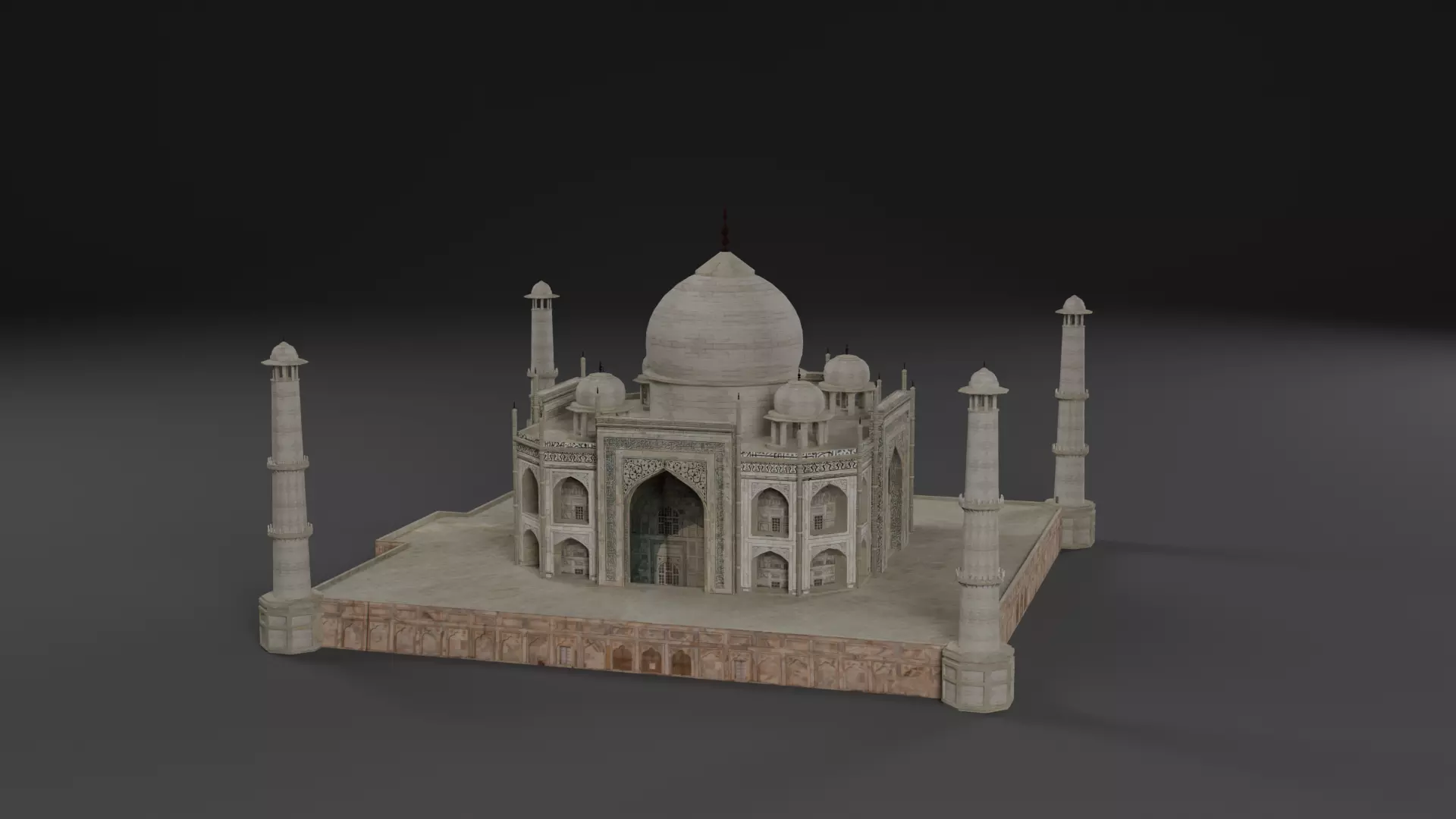 Low Poly Taj Mahal - India Low-poly 3D model_0