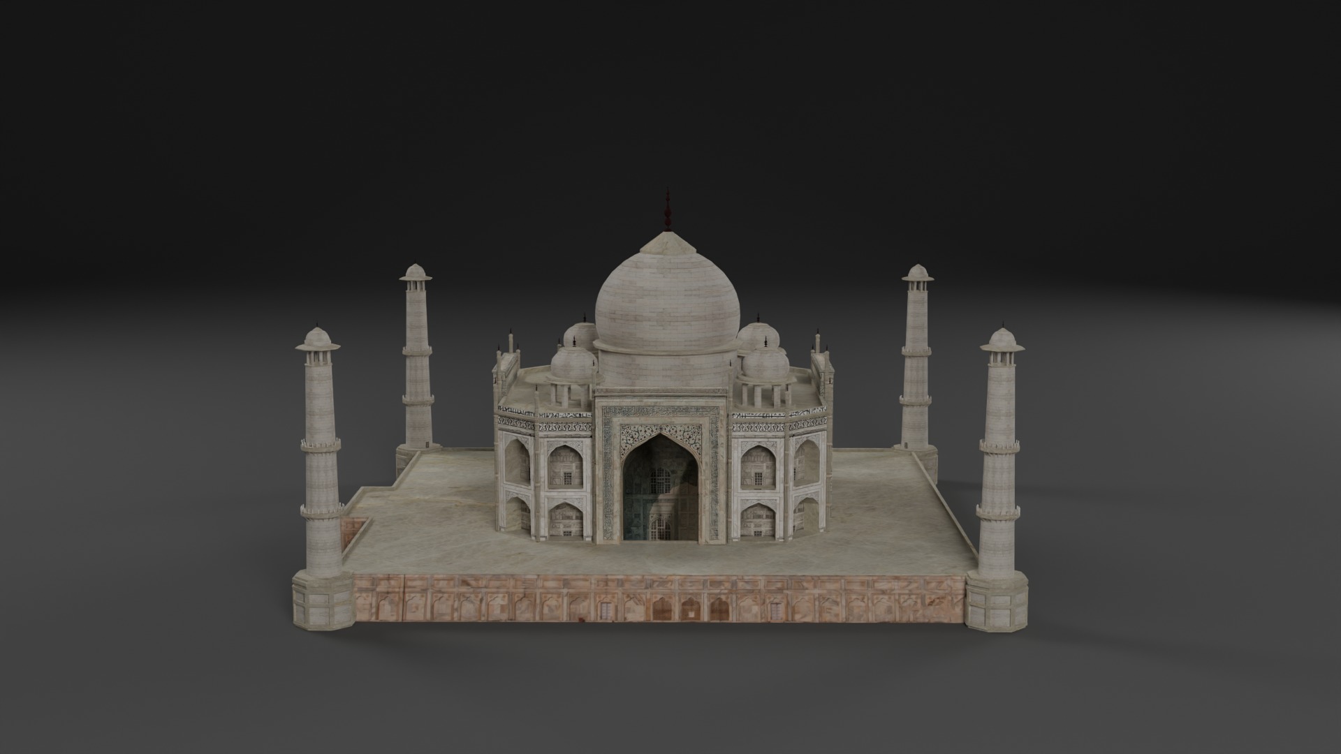 Low Poly Taj Mahal - India Low-poly 3D model_7