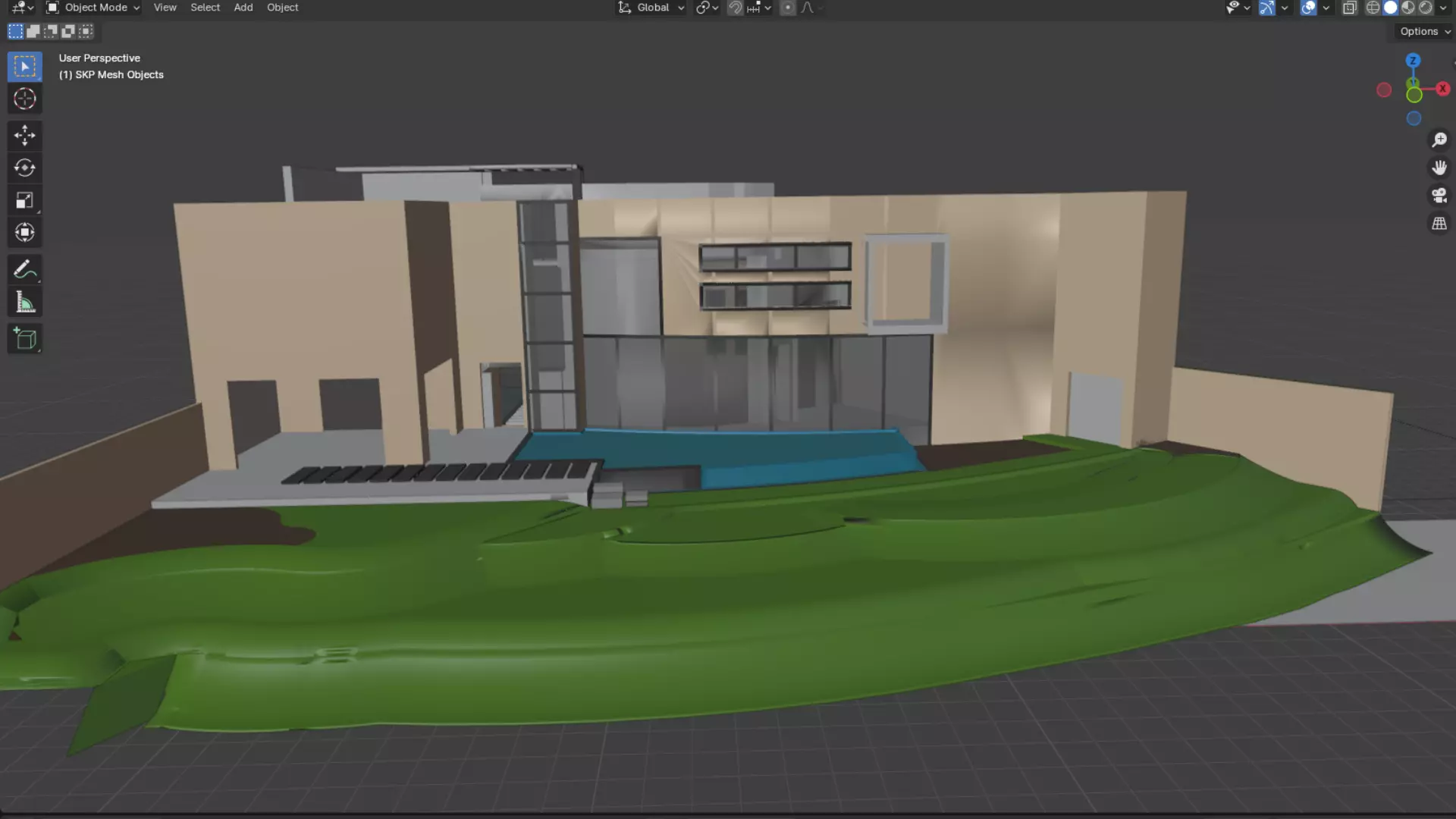 Beach Villa Landscape Design with Swimming pool 3D model