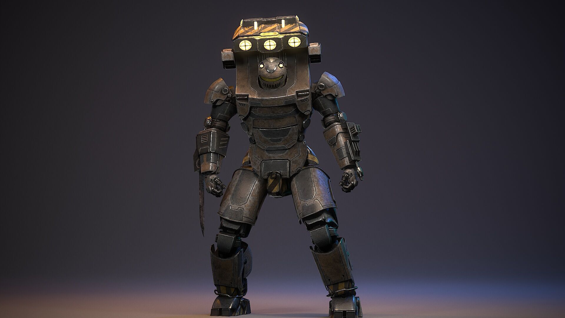 Robot Sci-fi Low-poly 3D model_15
