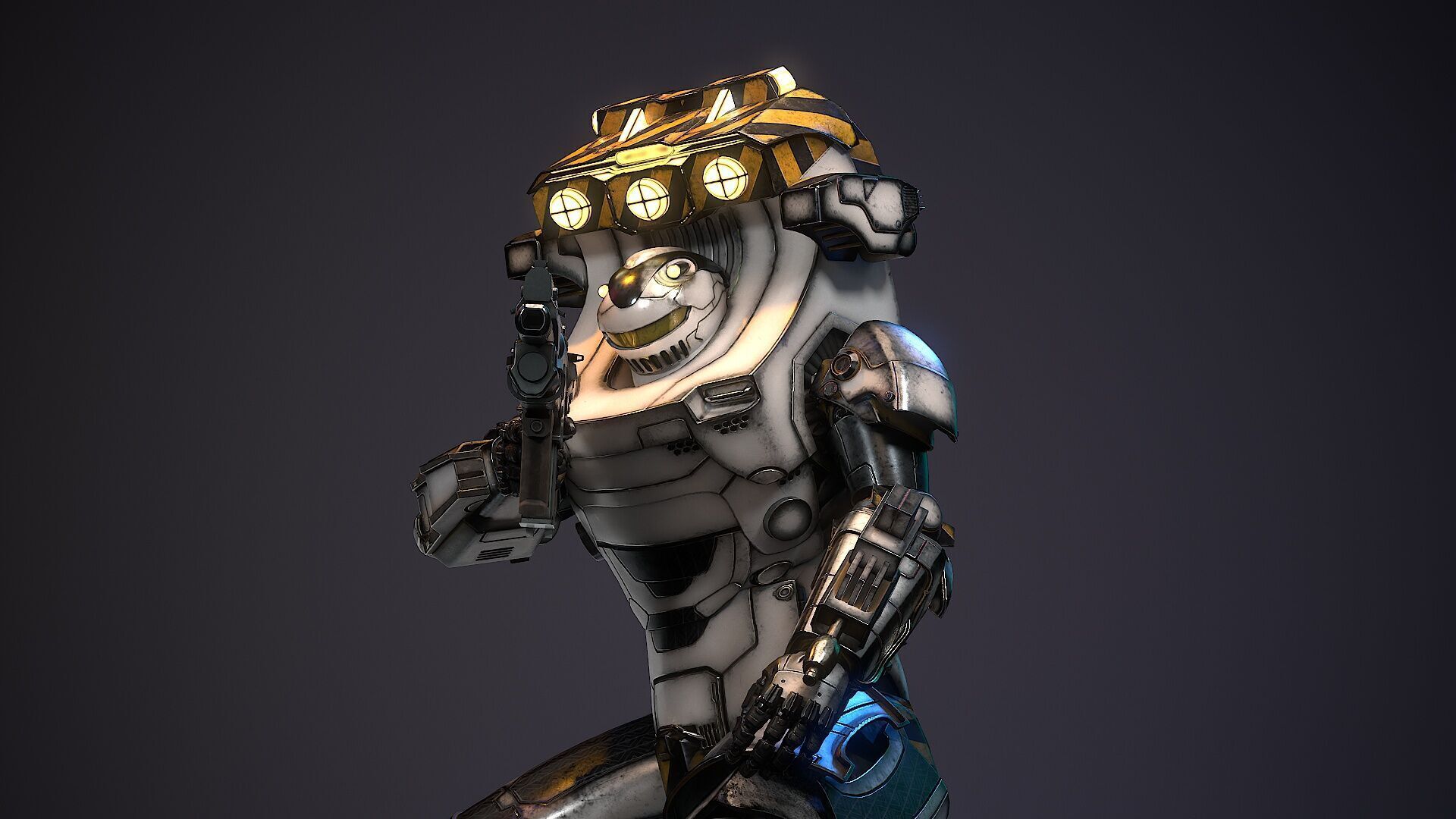 Robot Sci-fi Low-poly 3D model_4