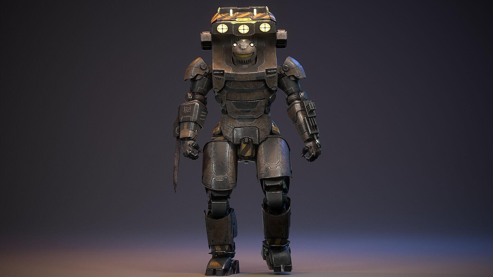 Robot Sci-fi Low-poly 3D model_14