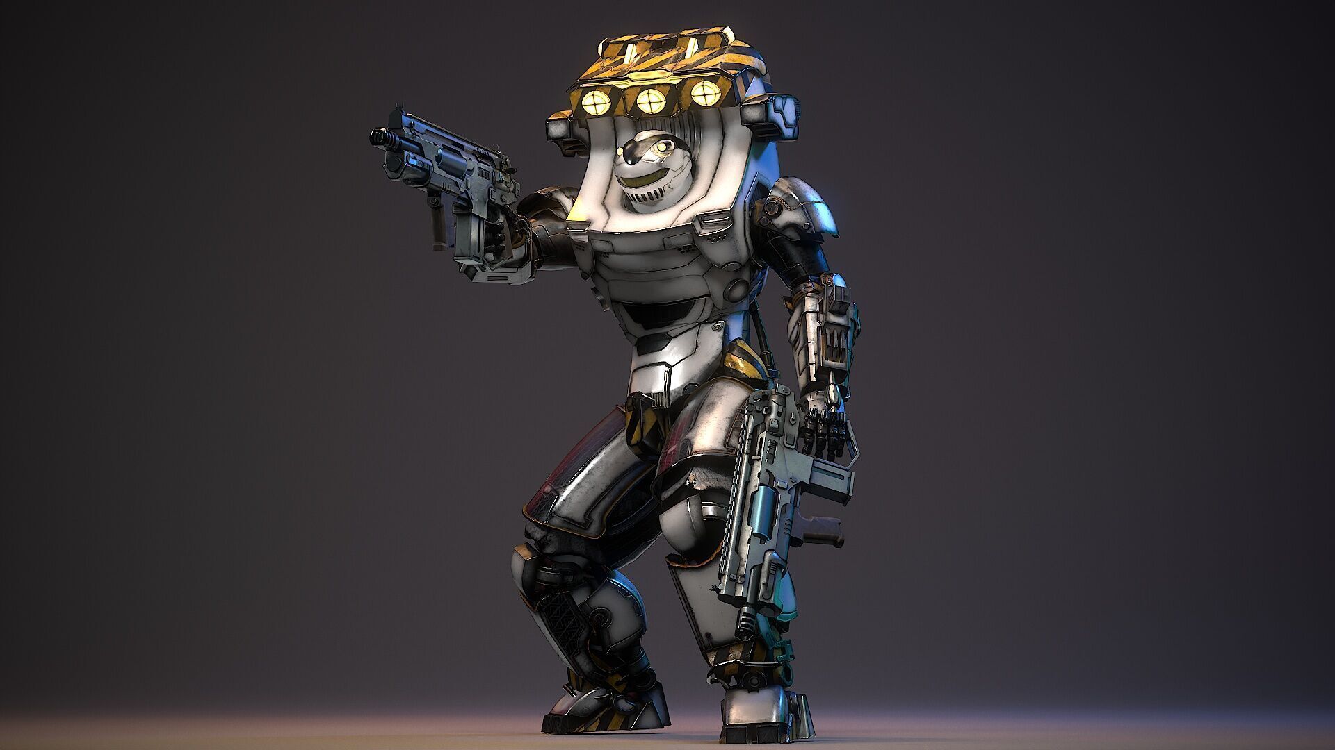 Robot Sci-fi Low-poly 3D model_6